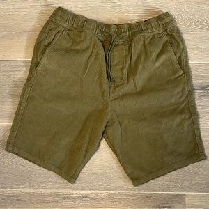 HOLLISTER Corduroy Jogger Short 9” Mens Size Small Tan/Brown Drawstring